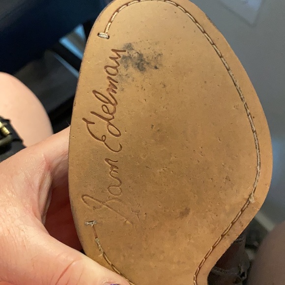 Sam Edelman black chunk heel leather boots Lucy 6 - Picture 10 of 16